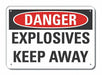 Rflct Explosive Mtrl Danger Sign 10x14in