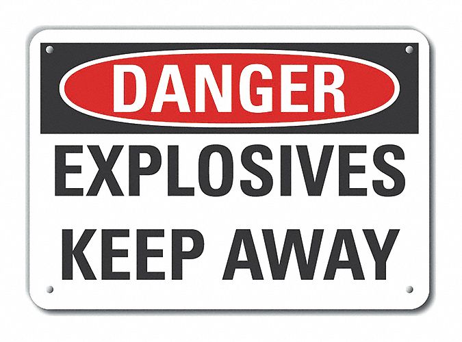 Rflct Explosive Mtrl Danger Sign 10x14in