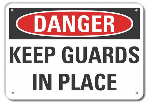Alum Machine Guards Danger Sign 7x10in