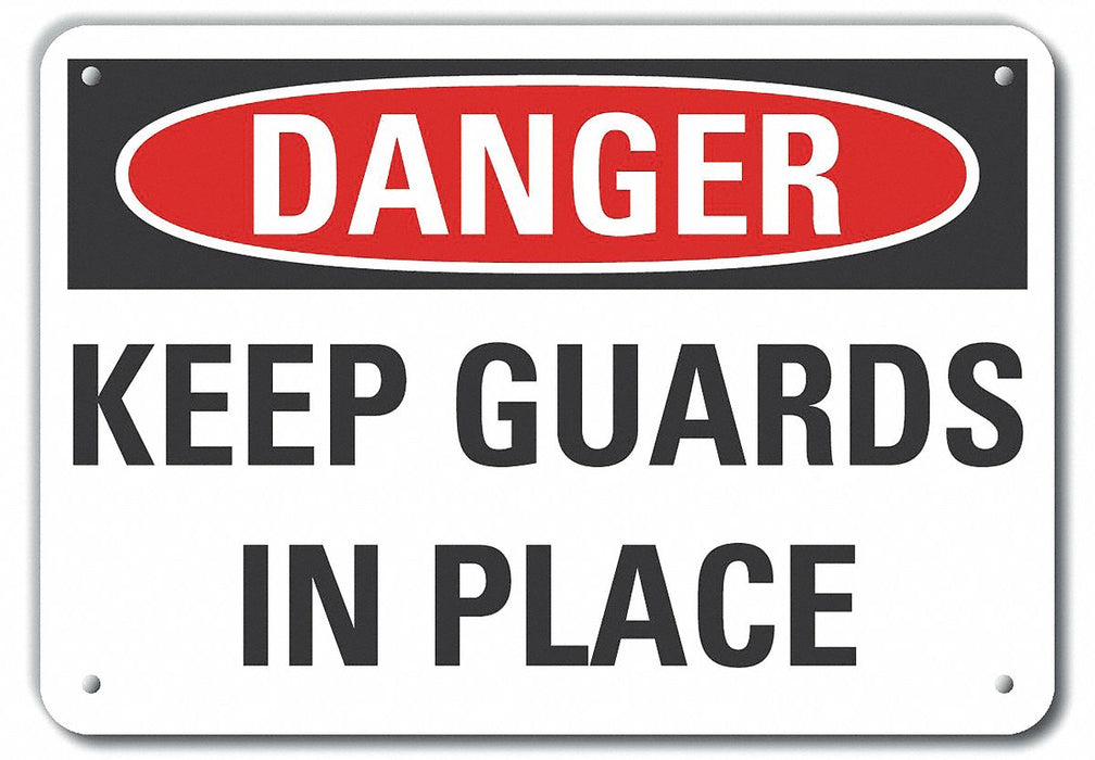 Rflctv Machine Guards DangerSign 10x14in