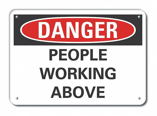 Alum Overhead Hazard Danger Sign 10x14in