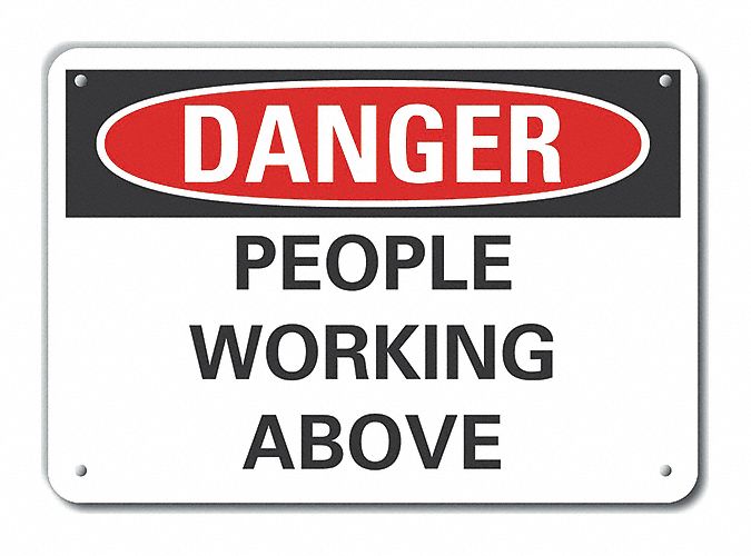 Alum Overhead Hazard Danger Sign 10x14in