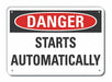 Machine Operation Danger Sign 10x14in