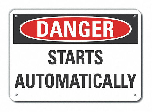 Alum Mach Operation Danger Sign 7x10in