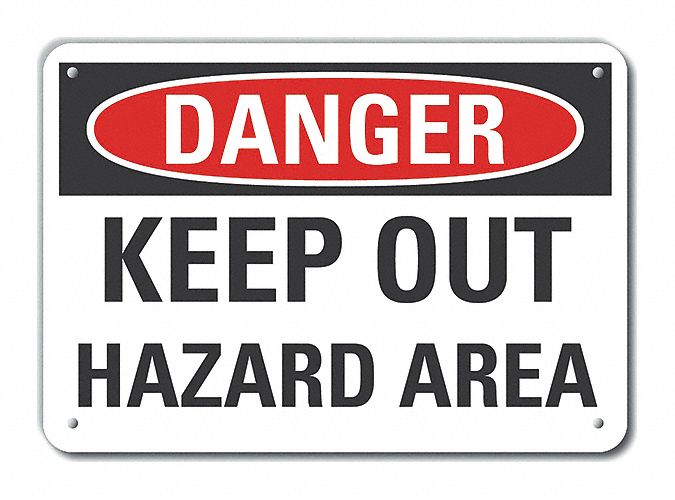 Danger Sign 7 in x 10 in Aluminum