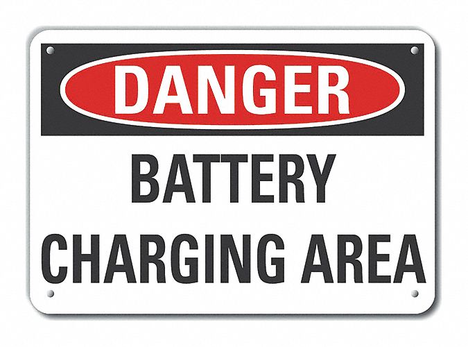 Batt. Charging Danger Sign 10x14in