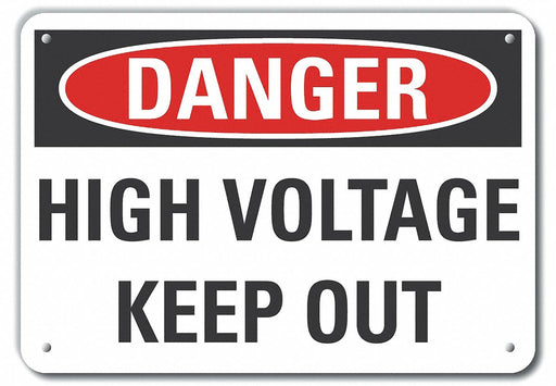 Alum High Voltage Danger Sign 7x10in