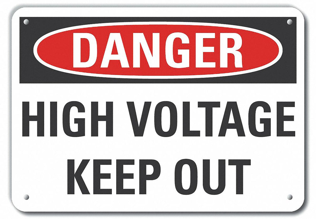 Danger Sign 7 in x 10 in Aluminum