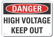 High Voltage Danger Sign 10inx14in Alum