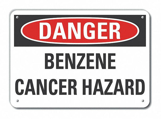 Alum Benzene Danger Sign 10x14in Alum
