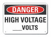 Alum High Voltage Danger Sign 7x10in