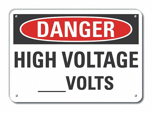 Alum High Voltage Danger Sign 7x10in