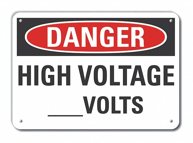 Alum High Voltage Danger Sign 7x10in
