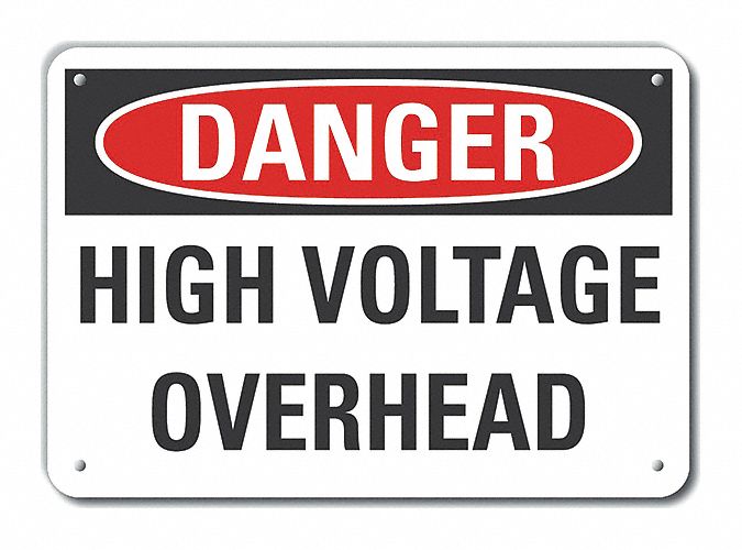Rflct High Voltage Danger Sign 7x10in