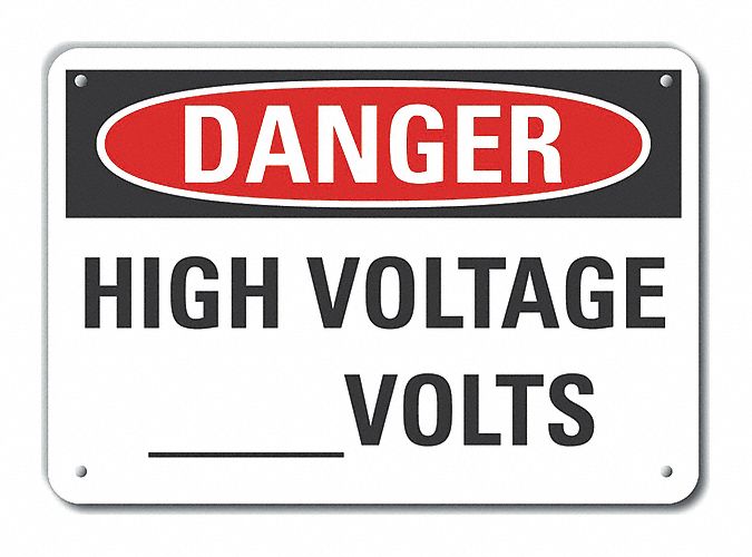 High Voltage Danger Sign 10x14in Plastic