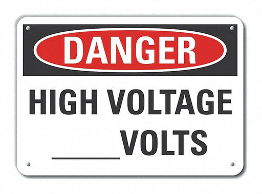 Alum High Voltage Danger Sign 10x14in