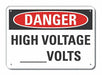 Rflct High Voltage Danger Sign 7x10in