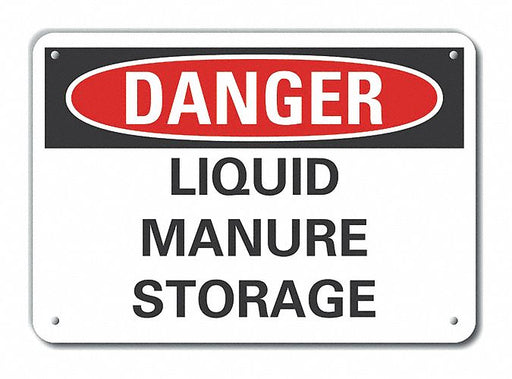Alum Liquid Manure Danger Sign 7x10in
