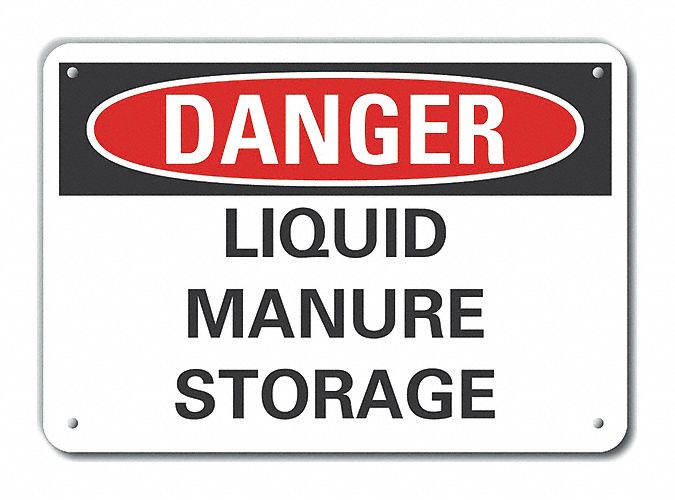 Liquid Manure Danger Sign 10x14in Plstc