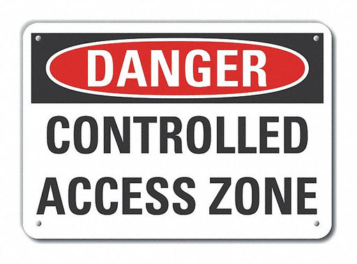 Alum Controll Access Danger Sign 10x14in