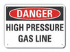 Alum High Pressure Danger Sign 10x14in