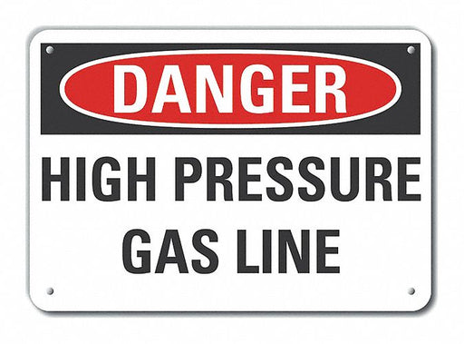 Alum High Pressure Danger Sign 10x14in