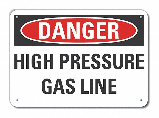 Alum High Pressure Danger Sign 10x14in