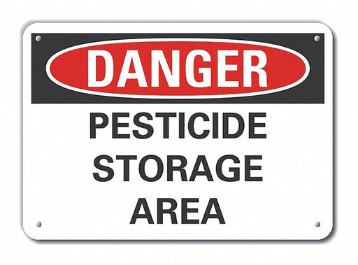 Alum Pesticide Danger Sign 7x10in Alum