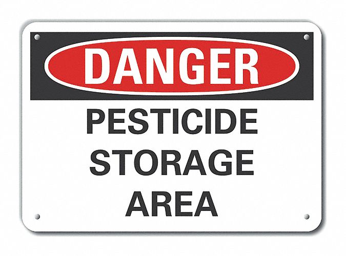 Alum Pesticide Danger Sign 7x10in Alum