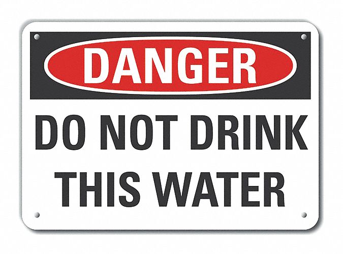Rflct Potable Water Danger Sign 7x10in