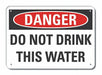 Rflct Potable Water Danger Sign 10x14in