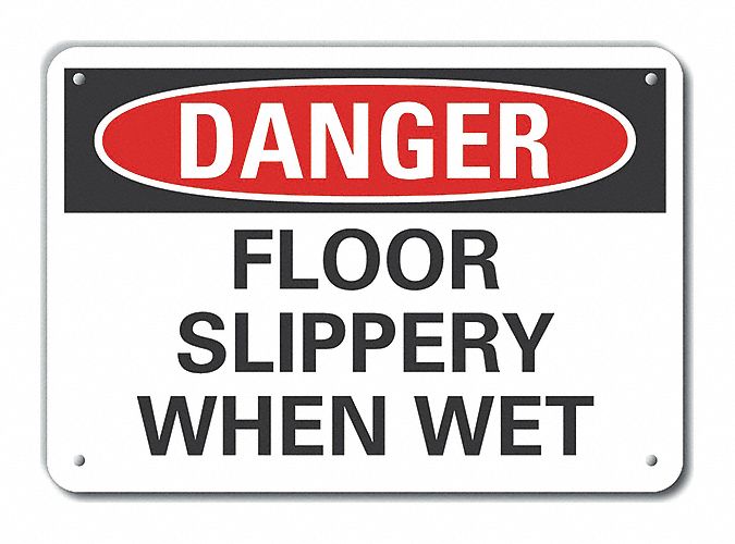 Rflct Slippery Floor Danger Sign 10x14in