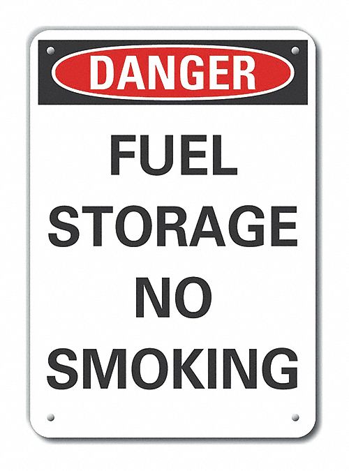 No Smoking Danger Sign 10inx14in Plastic