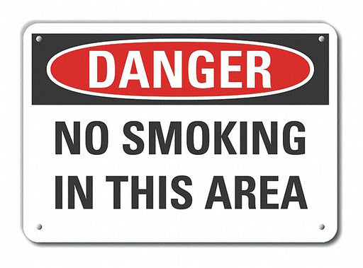 Alum No Smoking Danger Sign 7x10in Alum