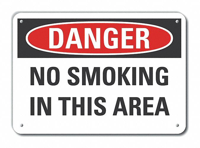 Alum No Smoking Danger Sign 7x10in Alum