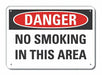 Alum No Smoking Danger Sign 10x14in Alum