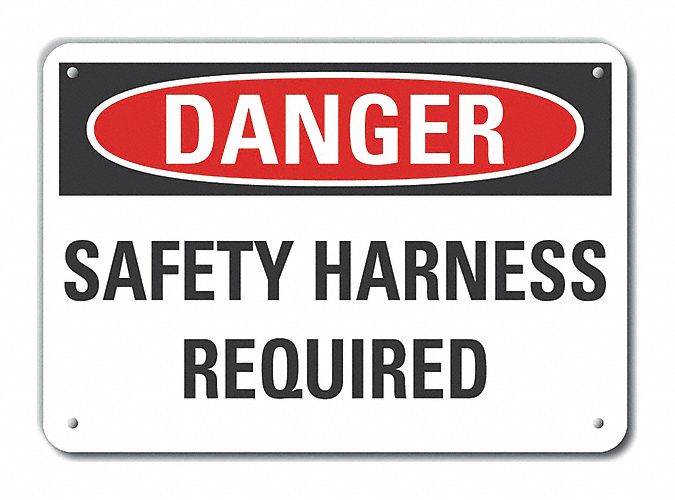 Rflct Fall Danger Sign 10x14in Alum