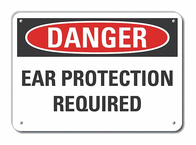 Rflct Hearing Danger Sign 7x10in Alum