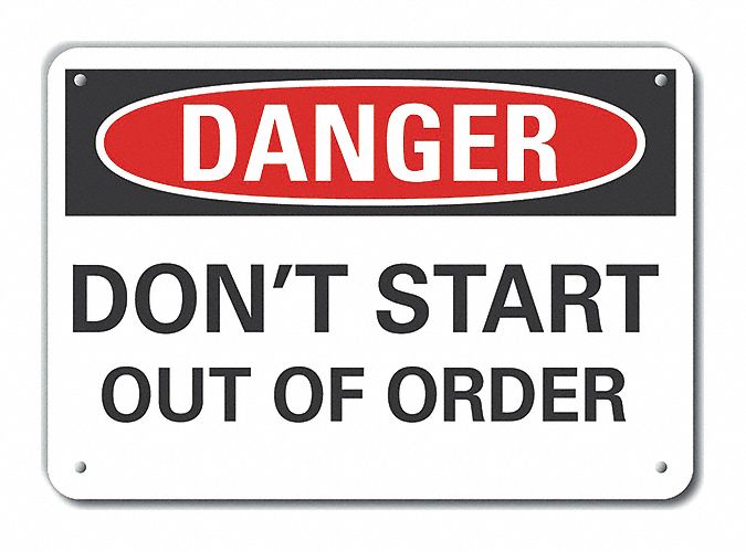 Mach Operation Danger Sign 7x10in Plastc