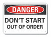 Alum Mach Operation Danger Sign 10x14in