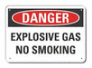 No Smoking Danger Sign 7x10in Plastic
