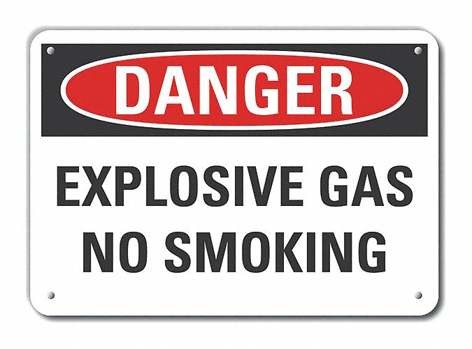 No Smoking Danger Sign 7x10in Plastic