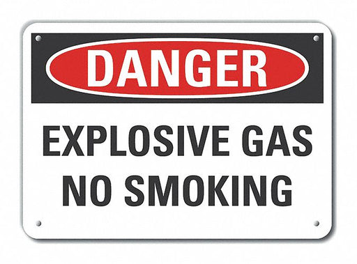 Alum No Smoking Danger Sign 7x10in Alum