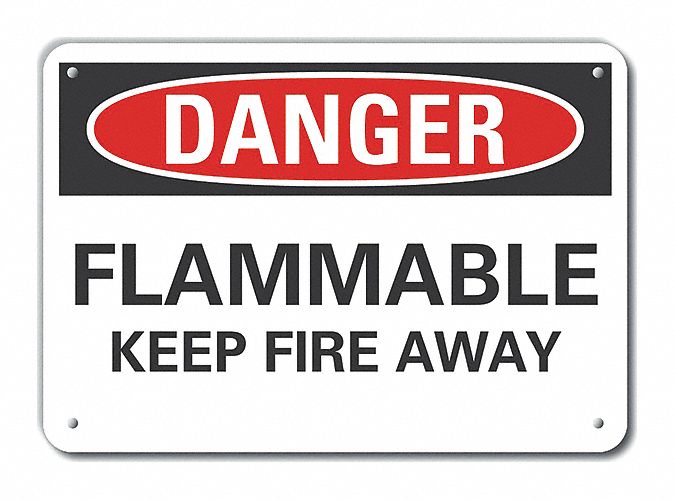 Flammable Mtrl Danger Sign 7x10in Plastc