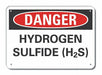 Rflct H2S Danger Sign 7x10in Alum