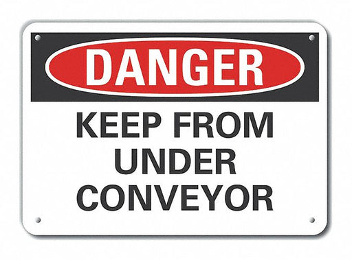 Alum Conveyor Safety Danger Sign 7x10in