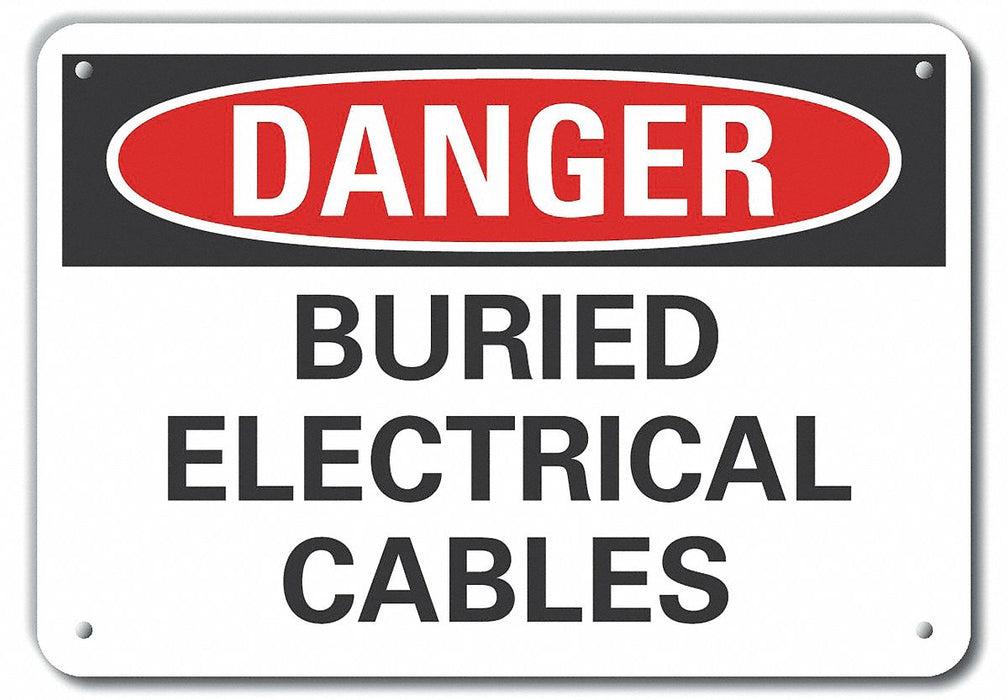 Buried Cable Danger Sign 10x14in
