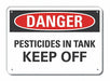 Alum Pesticide Danger Sign 7x10in Alum