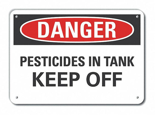 Alum Pesticide Danger Sign 7x10in Alum