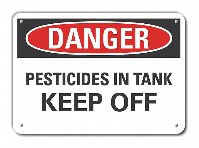 Alum Pesticide Danger Sign 7x10in Alum
